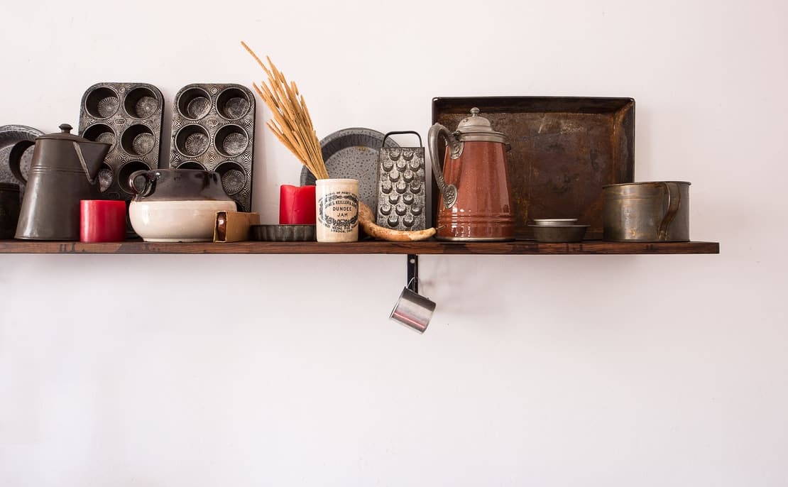 Shelf of utensils