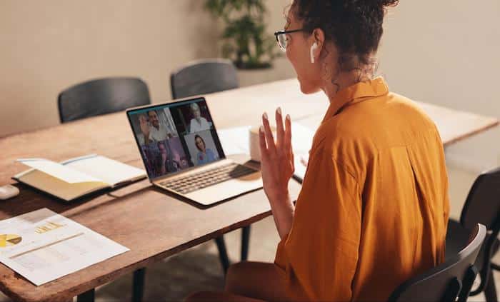 Woman having a virtual meeting