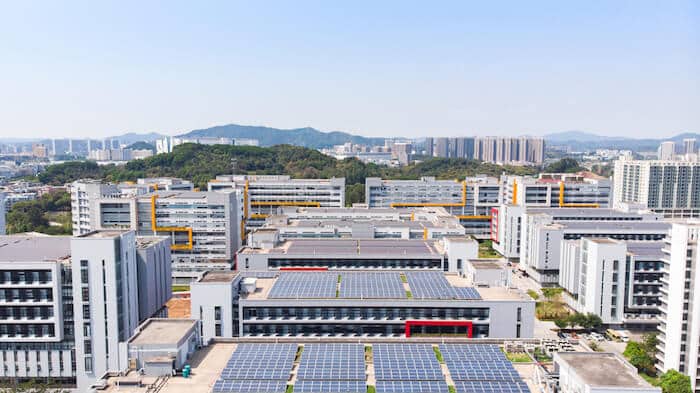 Contract manufacturing China: factories with solar panels
