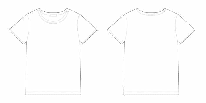 Front and back sketch of a T-shirt