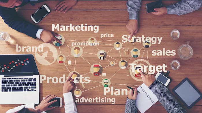 Marketing, products and strategy concept