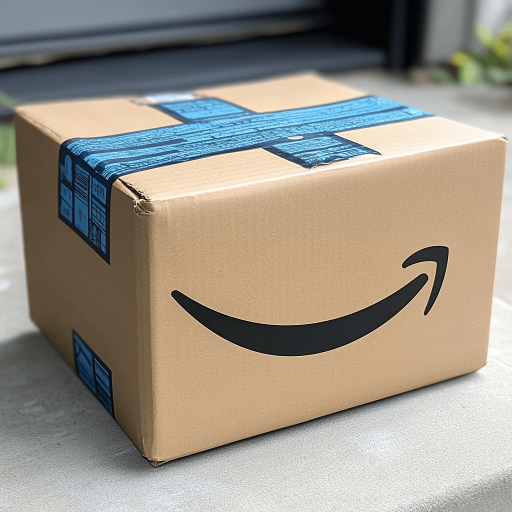 Amazon box on front porch.
