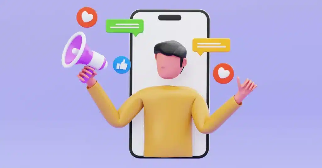 TikTok influencer marketing concept illustration showing creators using social engagement and video promotion to reach audiences