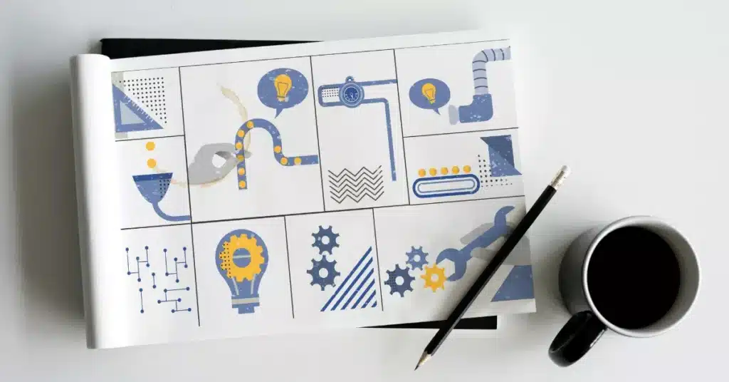 product development education process diagram with stages, tools, and workflow for building successful products